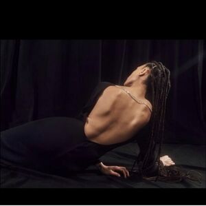 REFORMATION Arabelle Dress Backless Rhinestone Modi Black 4
